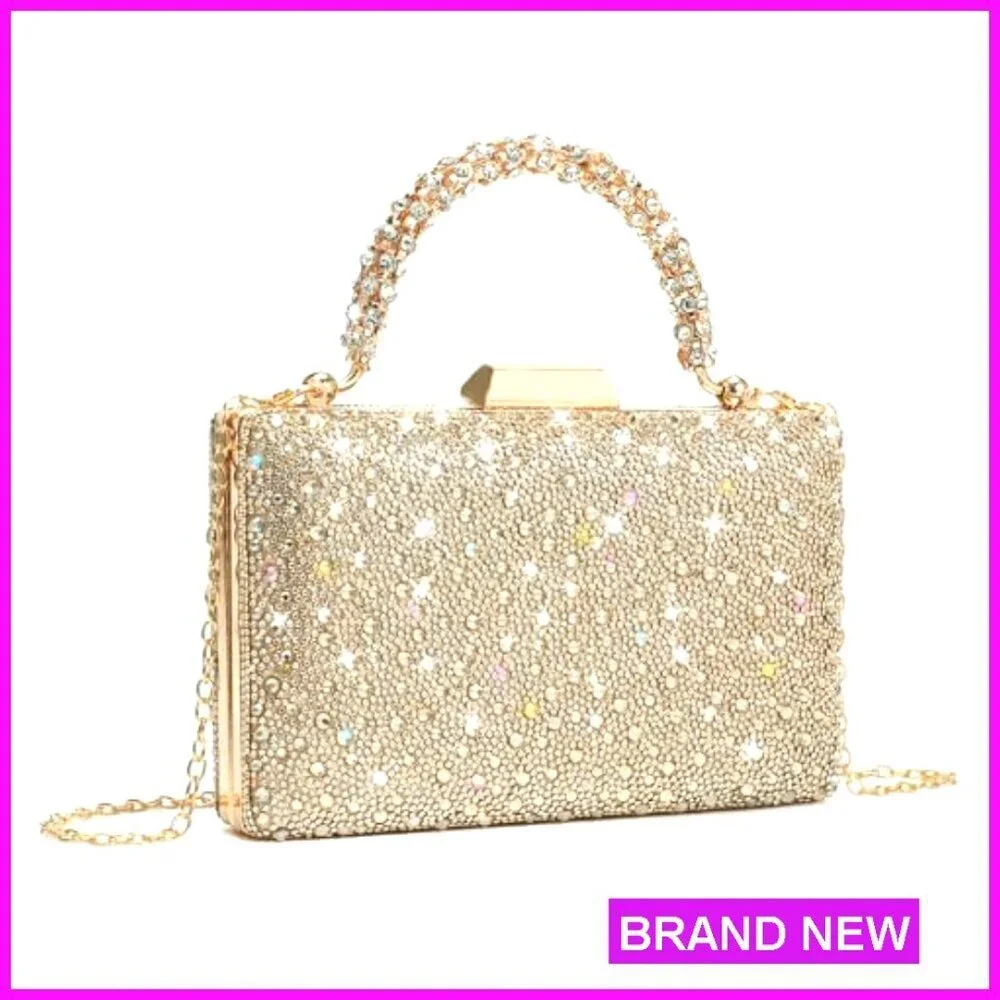 Sparkling Evening Clutch Elegant Glitter Handbag for Wedding Party Prom Dance